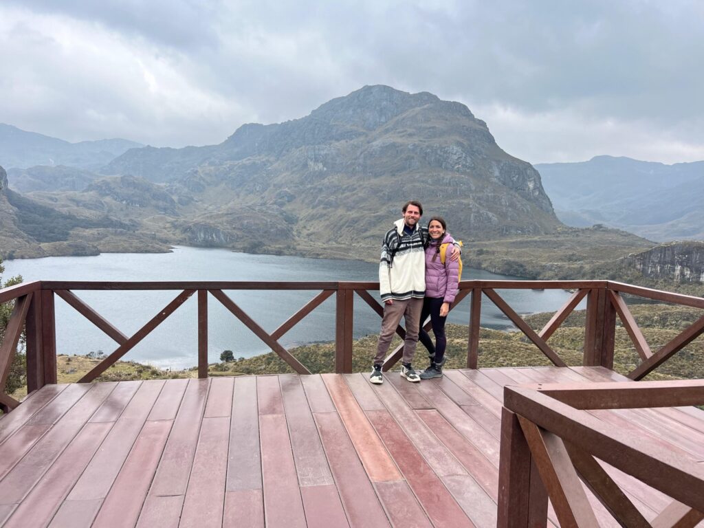 Couple with scenic mountainous background