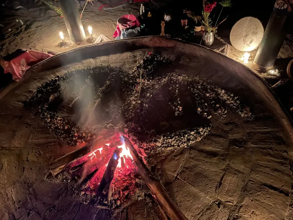 Ayahuasca ceremony sacred fire