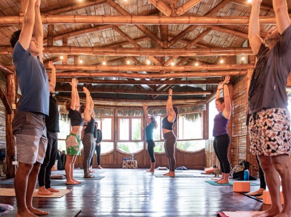 Yoga class in Montanita, Ecuador