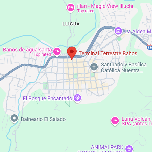 Bus station in Baños de Agua Santa
