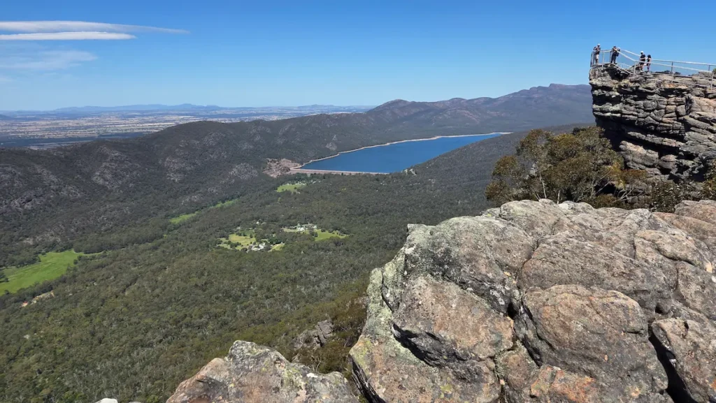 The Pinnacle viewpoint overlooking Lake Bellfield, Grampians, VIC